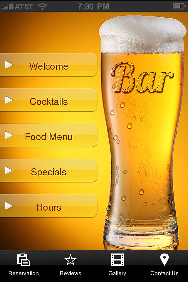 Bars&Restaurants 1 App Templates