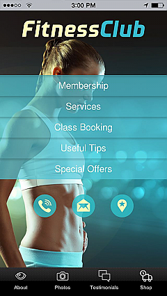 Fitness Club Woman 2 App Templates